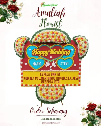 Karangan Papan Bunga Pernikahan di Beng